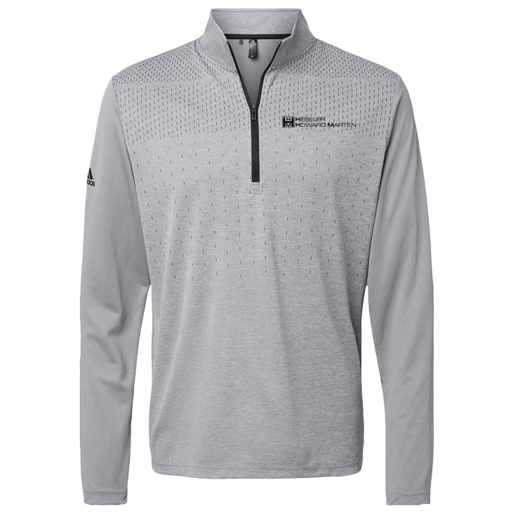 Adidas - Heather Block Print Quarter-Zip Pullover