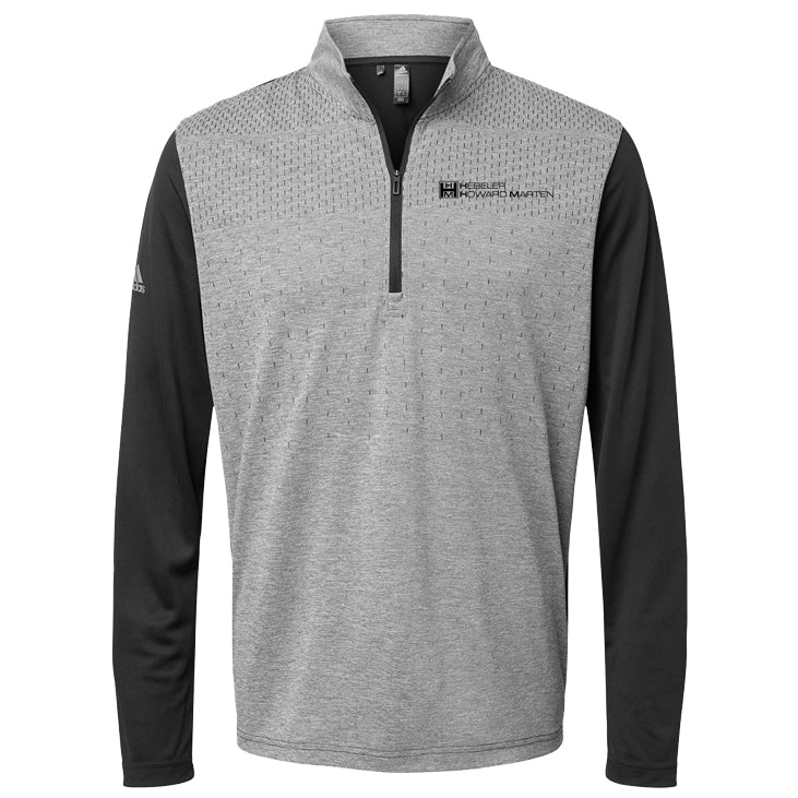 Adidas - Heather Block Print Quarter-Zip Pullover