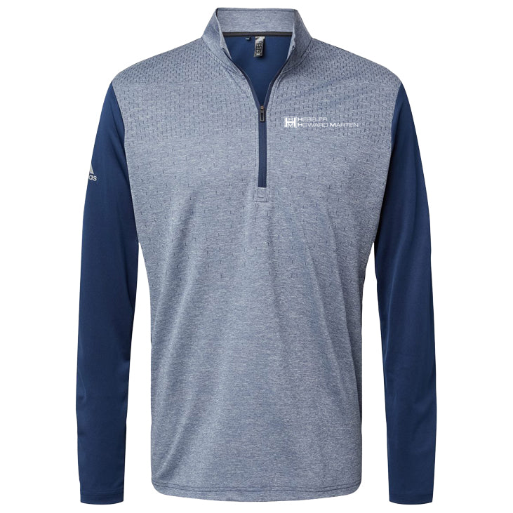 Adidas - Heather Block Print Quarter-Zip Pullover