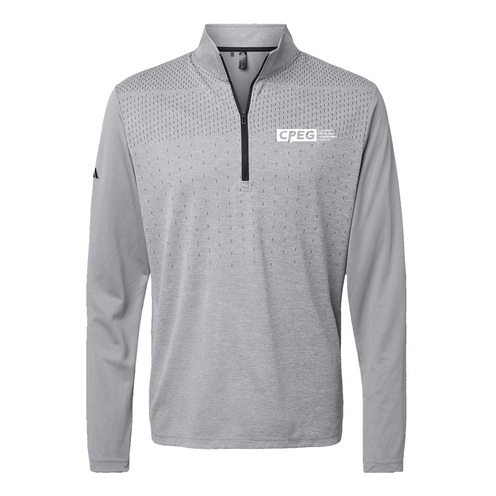 Adidas - Heather Block Print Quarter-Zip Pullover