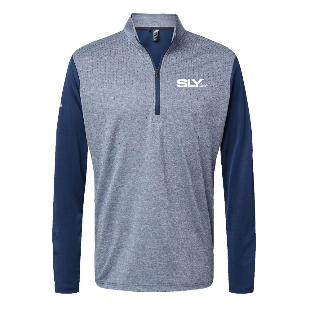 Adidas - Heather Block Print Quarter-Zip Pullover