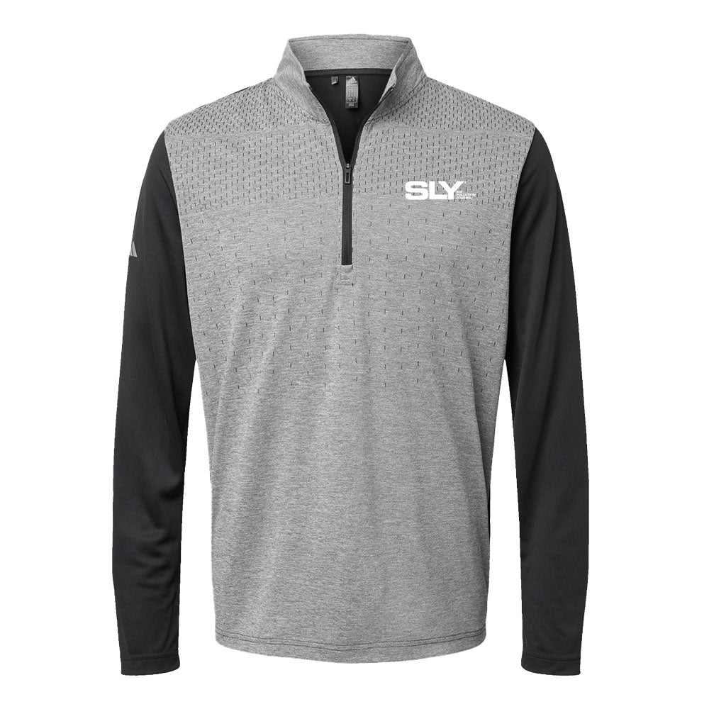 Adidas - Heather Block Print Quarter-Zip Pullover