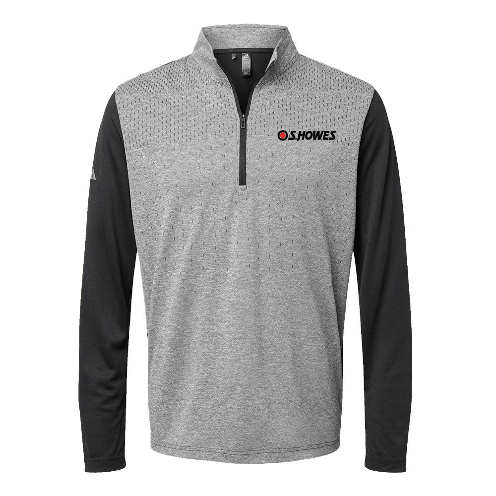 Adidas - Heather Block Print Quarter-Zip Pullover