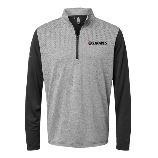 Adidas - Heather Block Print Quarter-Zip Pullover