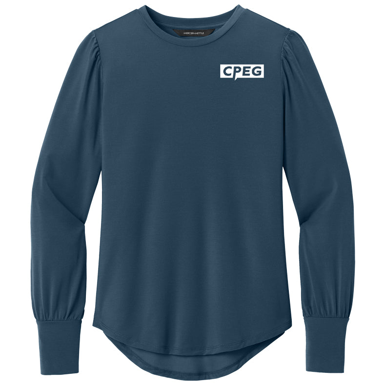 Mercer+Mettle Women’s Stretch Jersey Long Sleeve Blouson Top