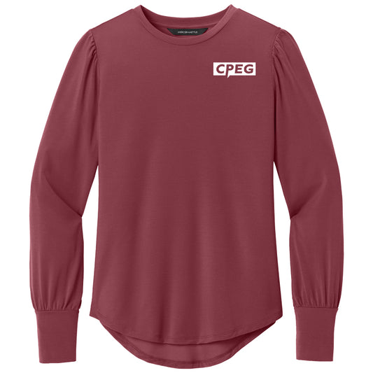 Mercer+Mettle Women’s Stretch Jersey Long Sleeve Blouson Top