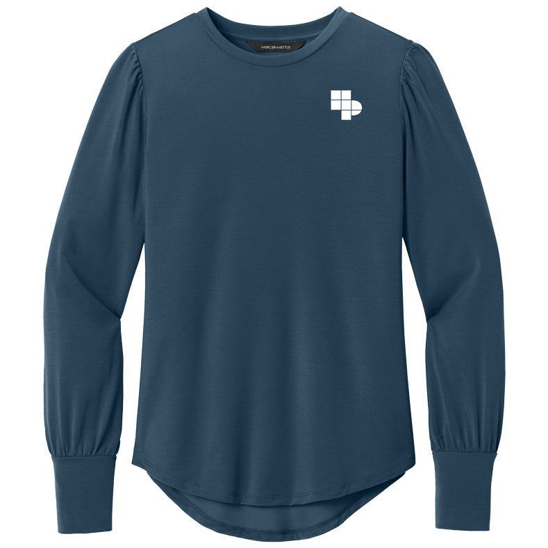 Mercer+Mettle Women’s Stretch Jersey Long Sleeve Blouson Top