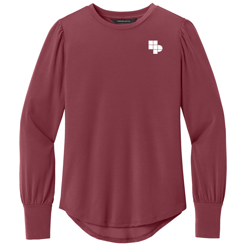 Mercer+Mettle Women’s Stretch Jersey Long Sleeve Blouson Top