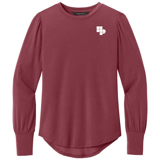 Mercer+Mettle Women’s Stretch Jersey Long Sleeve Blouson Top