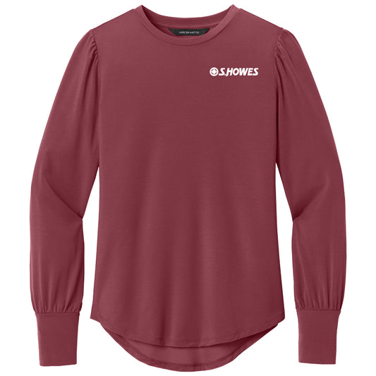 Mercer+Mettle Women’s Stretch Jersey Long Sleeve Blouson Top